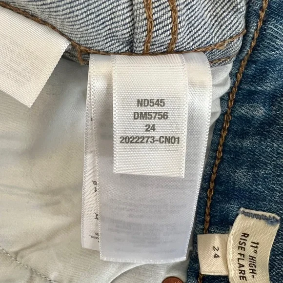 Madewell 11" High Rise Flare Jeans Size 24 - Picture 10 of 10